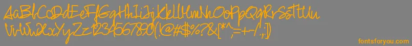 Pw01script Font – Orange Fonts on Gray Background