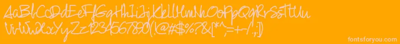 Pw01script Font – Pink Fonts on Orange Background