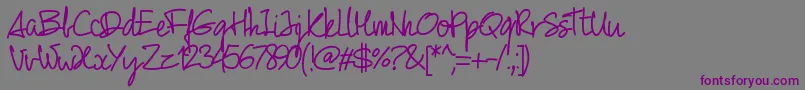 Pw01script Font – Purple Fonts on Gray Background