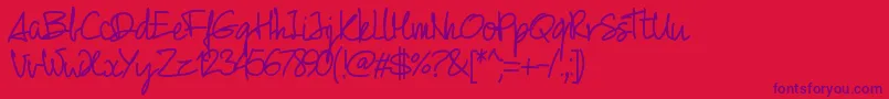 Pw01script Font – Purple Fonts on Red Background