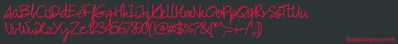 Pw01script Font – Red Fonts on Black Background