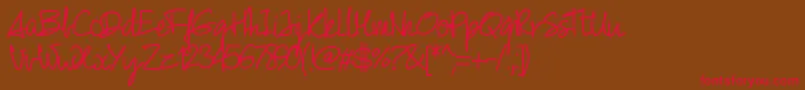 Pw01script Font – Red Fonts on Brown Background