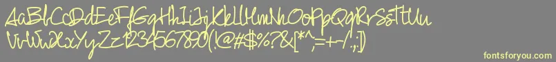 Pw01script Font – Yellow Fonts on Gray Background
