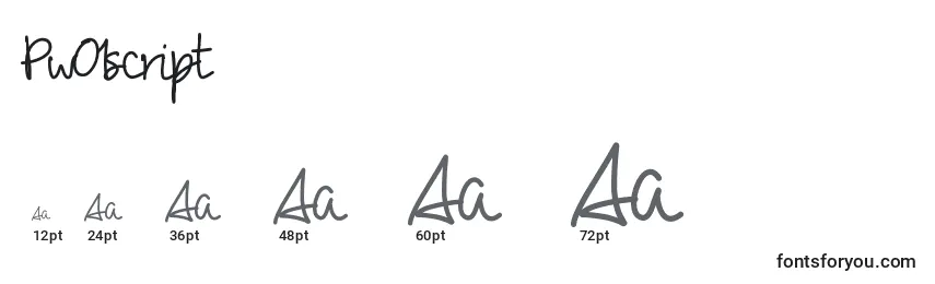 Pw01script Font Sizes