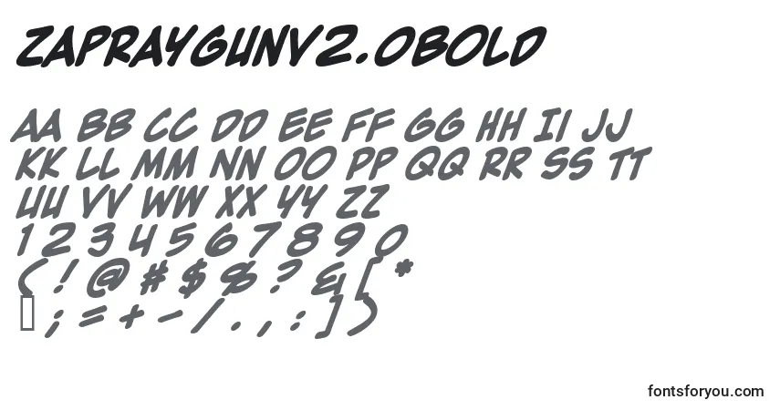 Schriftart ZapRaygunV2.0Bold – Alphabet, Zahlen, spezielle Symbole