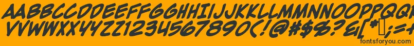 Шрифт ZapRaygunV2.0Bold – чёрные шрифты на оранжевом фоне