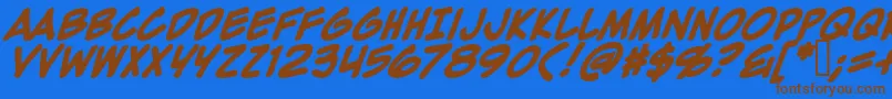 ZapRaygunV2.0Bold Font – Brown Fonts on Blue Background