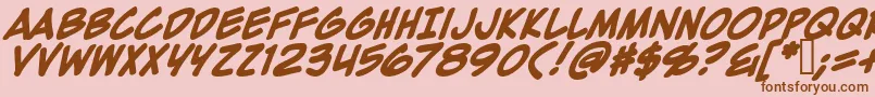 ZapRaygunV2.0Bold Font – Brown Fonts on Pink Background