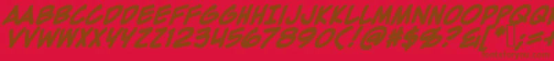 ZapRaygunV2.0Bold Font – Brown Fonts on Red Background