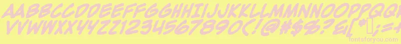 ZapRaygunV2.0Bold-Schriftart – Rosa Schriften auf gelbem Hintergrund