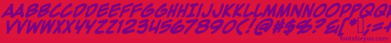 ZapRaygunV2.0Bold-Schriftart – Violette Schriften auf rotem Hintergrund