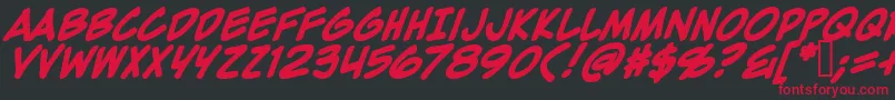 Czcionka ZapRaygunV2.0Bold – czerwone czcionki na czarnym tle