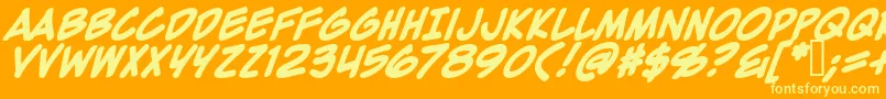 ZapRaygunV2.0Bold Font – Yellow Fonts on Orange Background