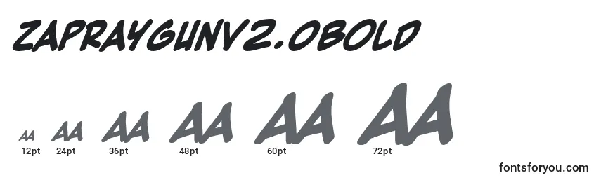 Größen der Schriftart ZapRaygunV2.0Bold