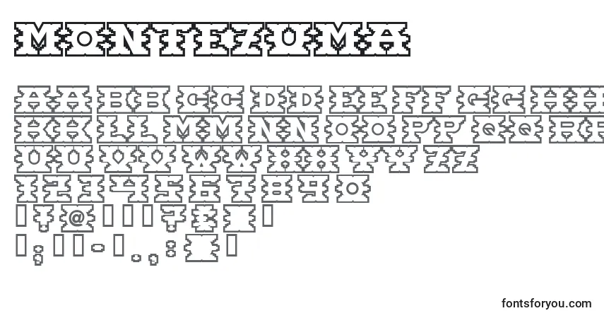 Schriftart Montezuma – Alphabet, Zahlen, spezielle Symbole