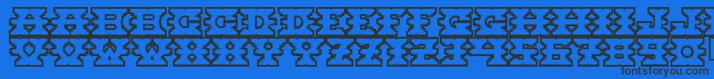 Montezuma Font – Black Fonts on Blue Background
