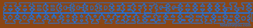 Montezuma Font – Blue Fonts on Brown Background