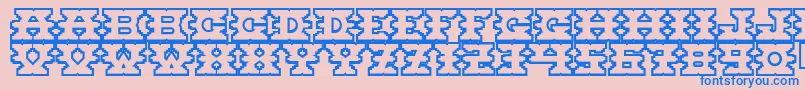 Montezuma Font – Blue Fonts on Pink Background
