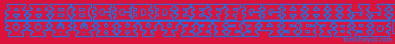 Montezuma Font – Blue Fonts on Red Background
