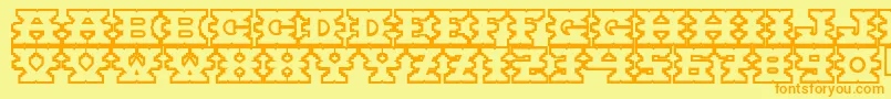 Czcionka Montezuma – pomarańczowe czcionki na żółtym tle
