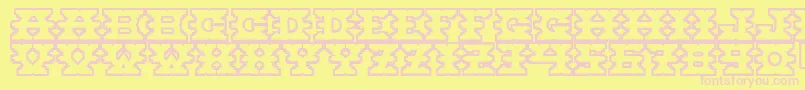 Montezuma Font – Pink Fonts on Yellow Background