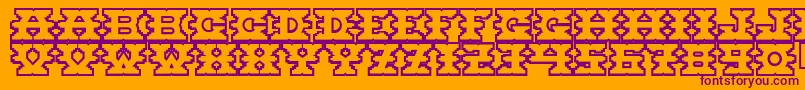 Montezuma Font – Purple Fonts on Orange Background