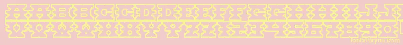 Montezuma Font – Yellow Fonts on Pink Background