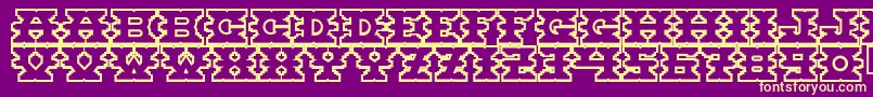 Montezuma Font – Yellow Fonts on Purple Background