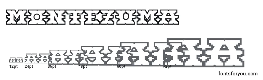 Размеры шрифта Montezuma