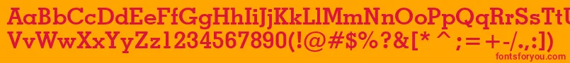 フォントGeometricSlabserif703BoldBt – オレンジの背景に赤い文字