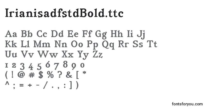 IrianisadfstdBold.ttc-fontti – aakkoset, numerot, erikoismerkit
