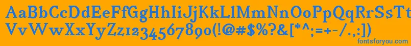 IrianisadfstdBold.ttc Font – Blue Fonts on Orange Background