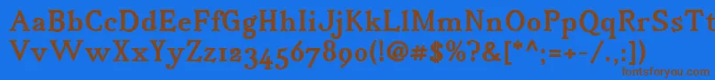 IrianisadfstdBold.ttc Font – Brown Fonts on Blue Background