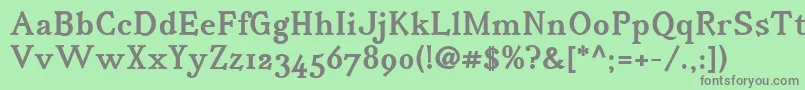 フォントIrianisadfstdBold.ttc – 緑の背景に灰色の文字