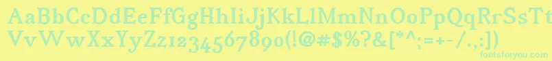 IrianisadfstdBold.ttc Font – Green Fonts on Yellow Background