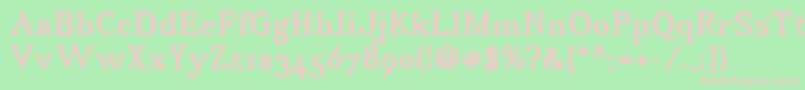 IrianisadfstdBold.ttc Font – Pink Fonts on Green Background