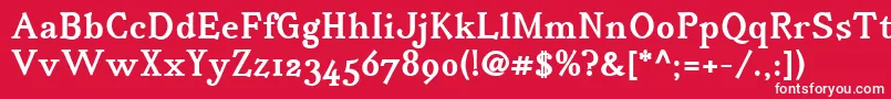 IrianisadfstdBold.ttc Font – White Fonts on Red Background