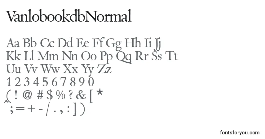 Шрифт VanlobookdbNormal – алфавит, цифры, специальные символы