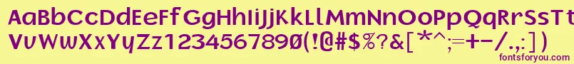 Wonton2 Font – Purple Fonts on Yellow Background