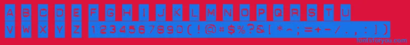 フォントPunchLabel – 赤い背景に青い文字