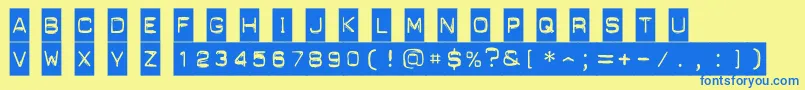 PunchLabel Font – Blue Fonts on Yellow Background