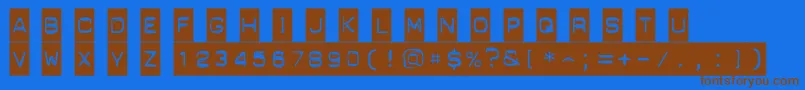PunchLabel Font – Brown Fonts on Blue Background