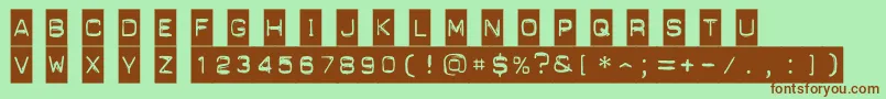 PunchLabel Font – Brown Fonts on Green Background