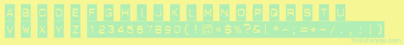 PunchLabel Font – Green Fonts on Yellow Background