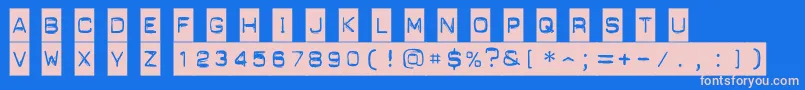 フォントPunchLabel – ピンクの文字、青い背景