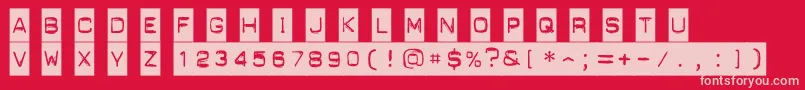 PunchLabel Font – Pink Fonts on Red Background