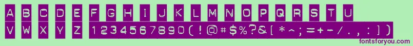 PunchLabel Font – Purple Fonts on Green Background