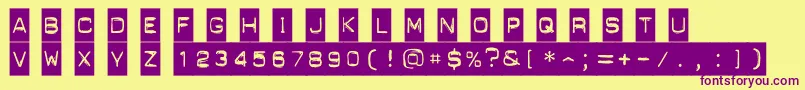 PunchLabel Font – Purple Fonts on Yellow Background