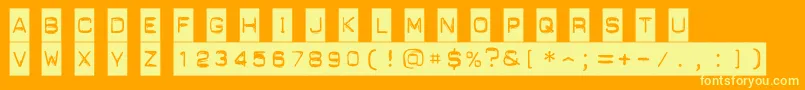 PunchLabel Font – Yellow Fonts on Orange Background