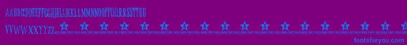 フォントButoxTrial – 紫色の背景に青い文字